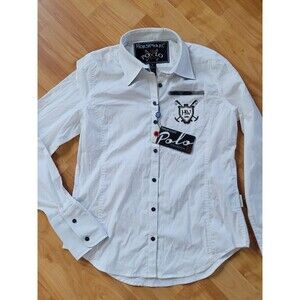 Horseware Ireland Country Western Women’s Junior M 8/10 Shirt White Button Polo